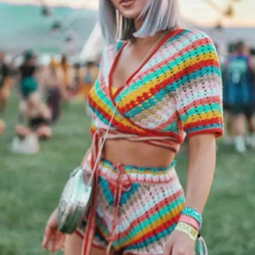 Festival Crochet Set Top And Bottom.